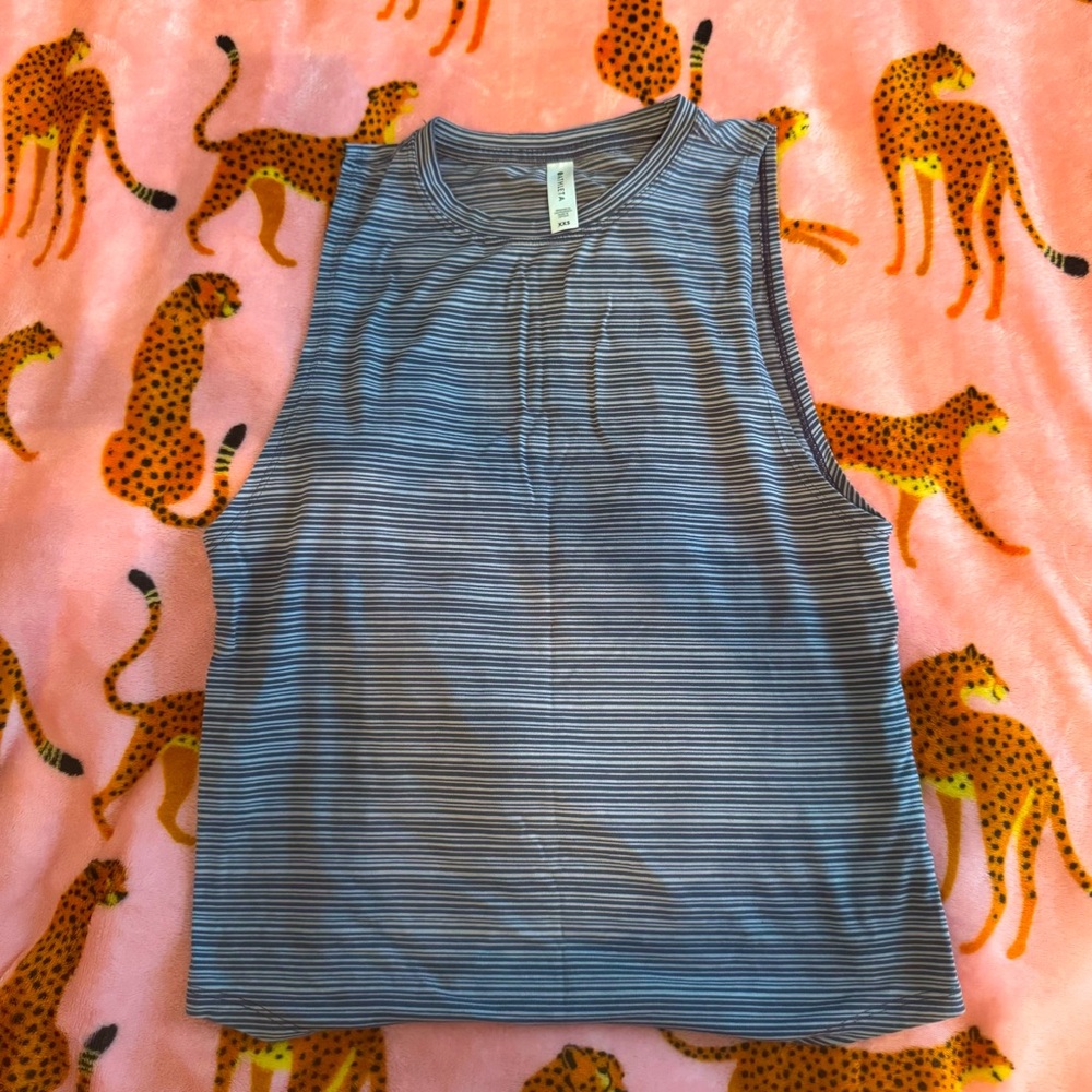 Athleta Blue Striped FlowyTank Top Size XXS